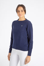 Laden Sie das Bild in den Galerie-Viewer, Soft cashmere sweater mod. DIANA with Round neck colours Blue/Grey (copia)