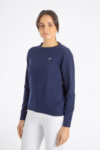 Soft cashmere sweater mod. DIANA with Round neck colours Blue/Grey (copia)