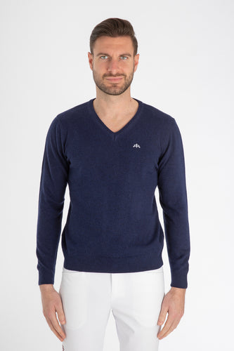 Soft cashmere sweater mod. DAVID with V neck