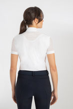 Load image into Gallery viewer, Ladies polo mod. ROSA with breathable insert White-White / White-Blue