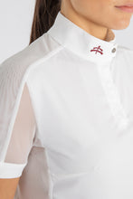 Load image into Gallery viewer, Ladies polo mod. ROSA with breathable insert White-White / White-Blue